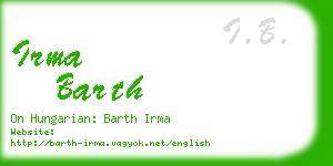 irma barth business card